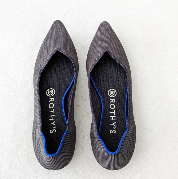 Rothys The Point Darl Gray Blue Halo Slip On Pointed Ballet Flats Shoes Womens 7 - Picture 6 of 12